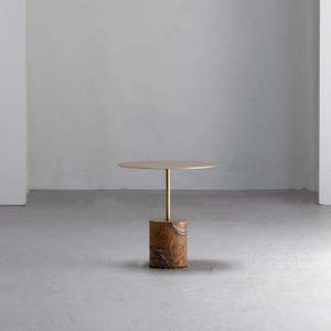 Brasil Side Table - Mocha Marble / Gold