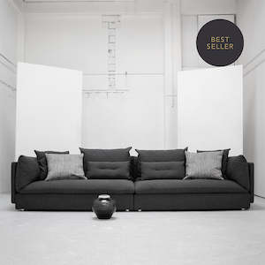 Macchiato: Boulevard 4 Seater Sofa - Charcoal