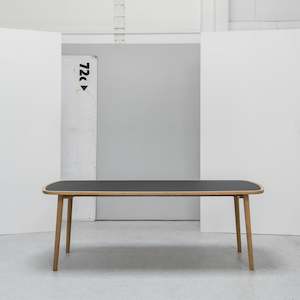 Racquet Dining Table - Oak + Linoleum