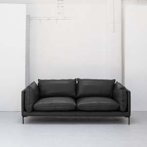 Sabine 3 Seater Sofa - Black + Leather