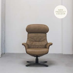 Footstools: Blake Armchair / Footstool - Camel + Leather