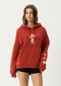 Womens Clothing: Afends Maisie Recycled Pull On Hood - Red Rum
