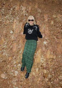 Afends Lonnie Hemp Seersucker Maxi Skirt - Hunter Green