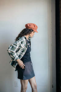 Womens Clothing: Bowery Vintage Long Sleeve Overshirt - Green/Blue