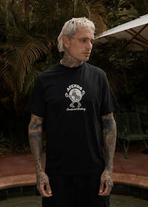 Mens Tees: Global Retro Fit T Shirt- Black Was $80 Now