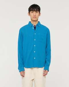 Mens: Konga Long Sleeved Shirt - Bright Blue