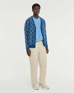 Mens: Snowstar Cardigan- Blue