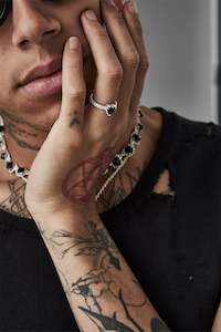 Stolen Girlfriends Club Mini Claw Ring - Onyx/Silver