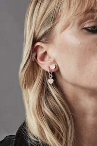 Jewellery: Love Claw Earrings - Rose Quartz Silver