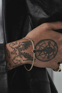 Stolen Girlfriends Club Love Claw Bracelet- Onyx Gold Plated