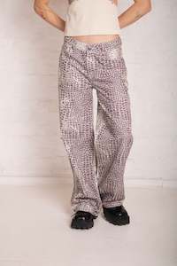 Womens Pants: Bite Croc Print Release Jeans