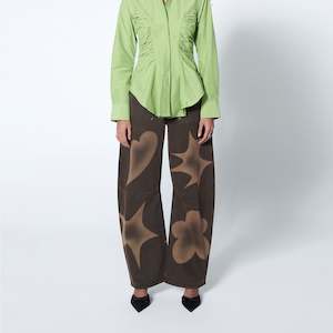 Stencil Barrel Jean - Mud Melange