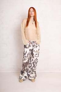 Pelt Cow Print Release Jeans