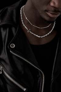 Mens Jewellery: Stolen Girlfriends Club Falling Cross Maxi Necklace - Silver