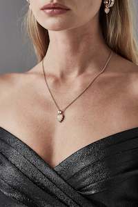 Necklaces: Stolen Girlfriends Club Love Claw Necklace - Gold/Rose Quartz