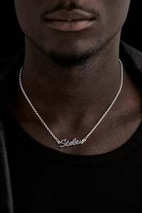 Necklaces: Stolen Girlfriends Club Stolen Script Necklace- Silver