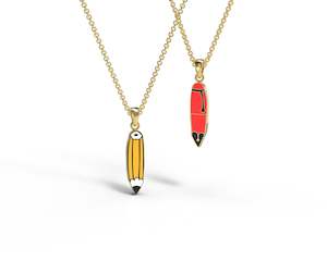Necklaces: Pencil/Fountain Pen Double Sided Pendant