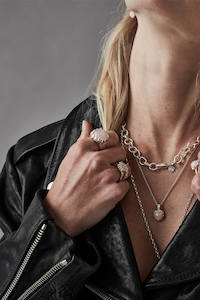 Rings: Stolen Girlfriends Club Claw Ring - Rose Quartz/Silver