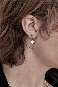 Earrings: Stolen Girlfriends Club Tiny Stolen Heart Earrings- Silver