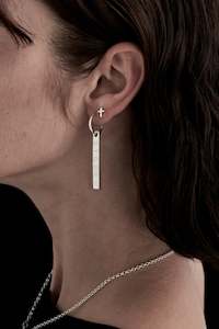 Stolen Girlfriends Club Tiny Stolen Cross Earrings - Silver