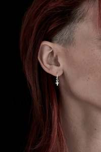 Earrings: Stolen Girlfriends Club Cross Anchor Sleepers - Silver