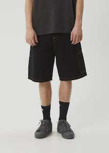 Scorched Harper Denim Baggy Fit Carpenter Short 22in - Washed Black