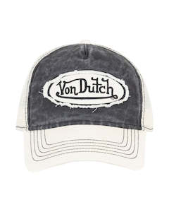 Destroyed Patch Two Tone Trucker Hat - Ecru/Black