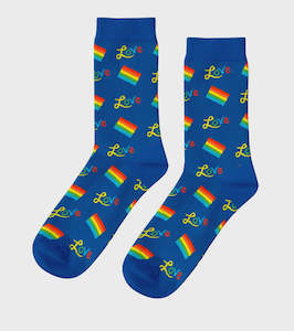 Socks: Mens Socks - Rainbow Love
