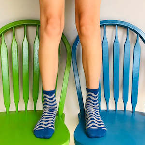 Cotton Socks - Waves Blue