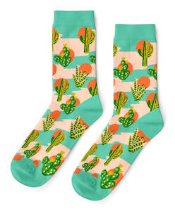 Socks: Mens Socks - Cactus Sunset