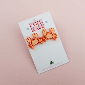 Pink Nade: Crab Statement Stud Earrings