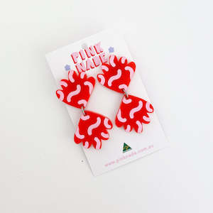 Kimmy Red Pink Dangle Earrings