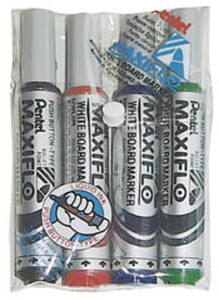 maxiflo whiteboard marker chisel tip, set 4