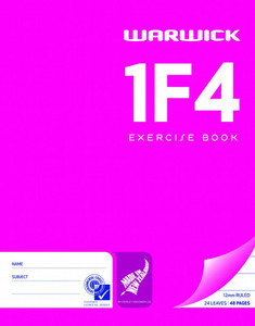 1f4 warwick exercise book