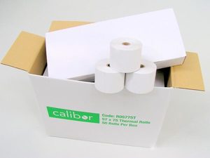 Products: Calibor Bond Paper 57mm x 57mm 1 ply 50 rolls a box