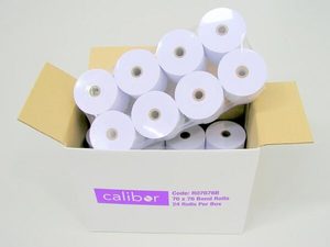 Products: Calibor Bond Paper 76mm x 76mm 1 Ply 24 rolls a box