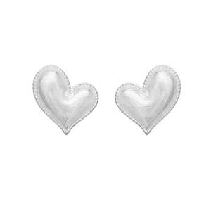Freeform Heart Stud Earrings - Sterling Silver
