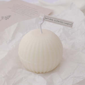Homeliving: Striped Sphere Soy Scented Candle