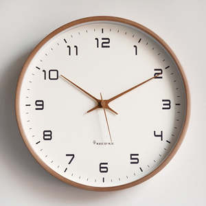 Homeliving: Solid Wood Wall Clock – Silent & Minimalist, 30 cm
