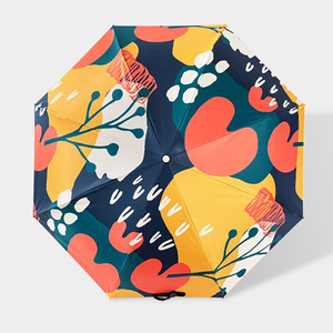Bring To Travel: Floral Compact Umbrella - Automatic, UV Protection