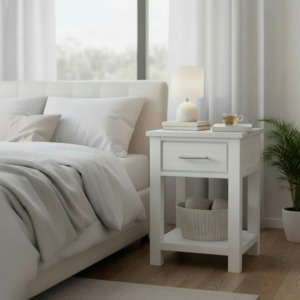 Living: Walton 1-Drawer Bedside, White
