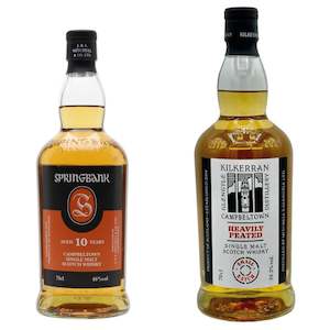 scottish single malts Campbletown: Springbank 10 Year Old + Kilkerran Heavily Peated Batch 9