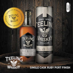Teeling Irish Whiskey Collection: Teeling 18 Year Old Ruby Port Finished Single Cask Whisky 700ml