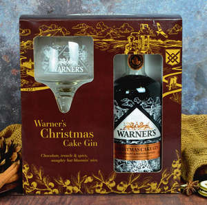 England Gin: Warner's Christmas Cake Gin Gift Set 700ml