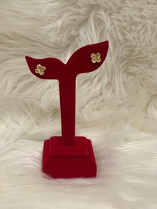 18K SAUDI GOLD CLOVER EARRINGS - E&J Bags NZ