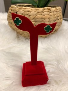 Products: 18K SAUDI GOLD INSPIRED VCA GREEN EARRING - E&J Bags NZ