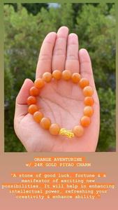 24K GOLD PIYAO - ORANGE AVENTURINE - E&J Bags NZ