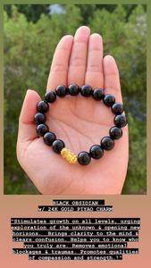 24K GOLD PIYAO BLACK OBSIDIAN - E&J Bags NZ