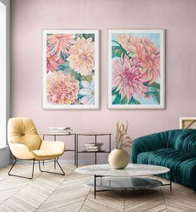 Botanical Prints: Dahlia Print Pair