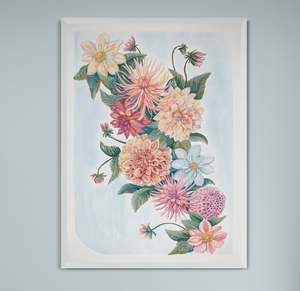 Botanical Prints: Dahlia Gathering II Art Print